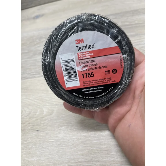 CRESTIN- 3M Temflex 3/4" Wide Black 1755 Electrical Friction Tapes 82 1/2 Length