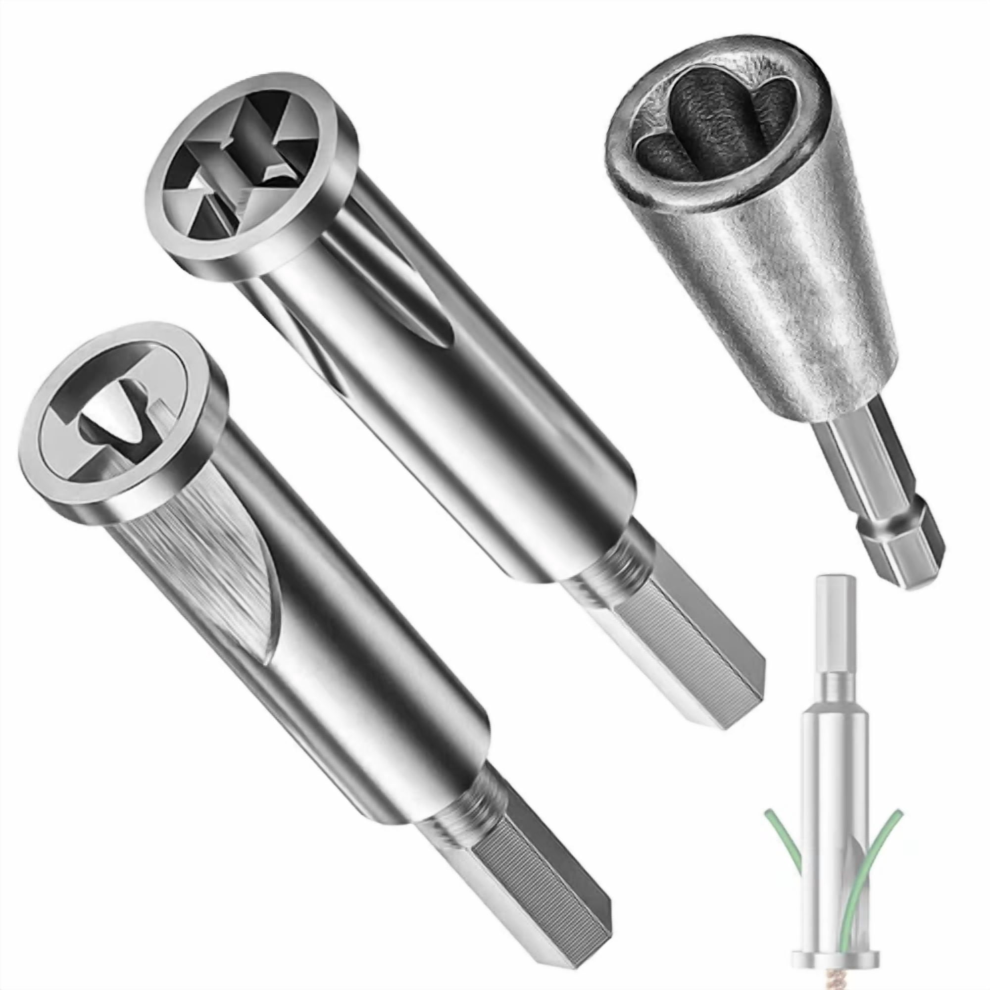 CRESTIN- 3X Wire Stripping&Twisting Tool Electrical Drill Wire Stripper Cable Nut Twister