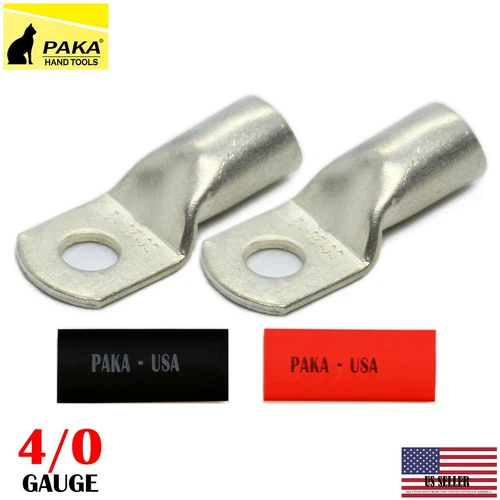 CRESTIN- 4/0 Gauge Awg X 1/2" Stud Tinned Copper Lug Battery Cable Terminal (2Pcs )