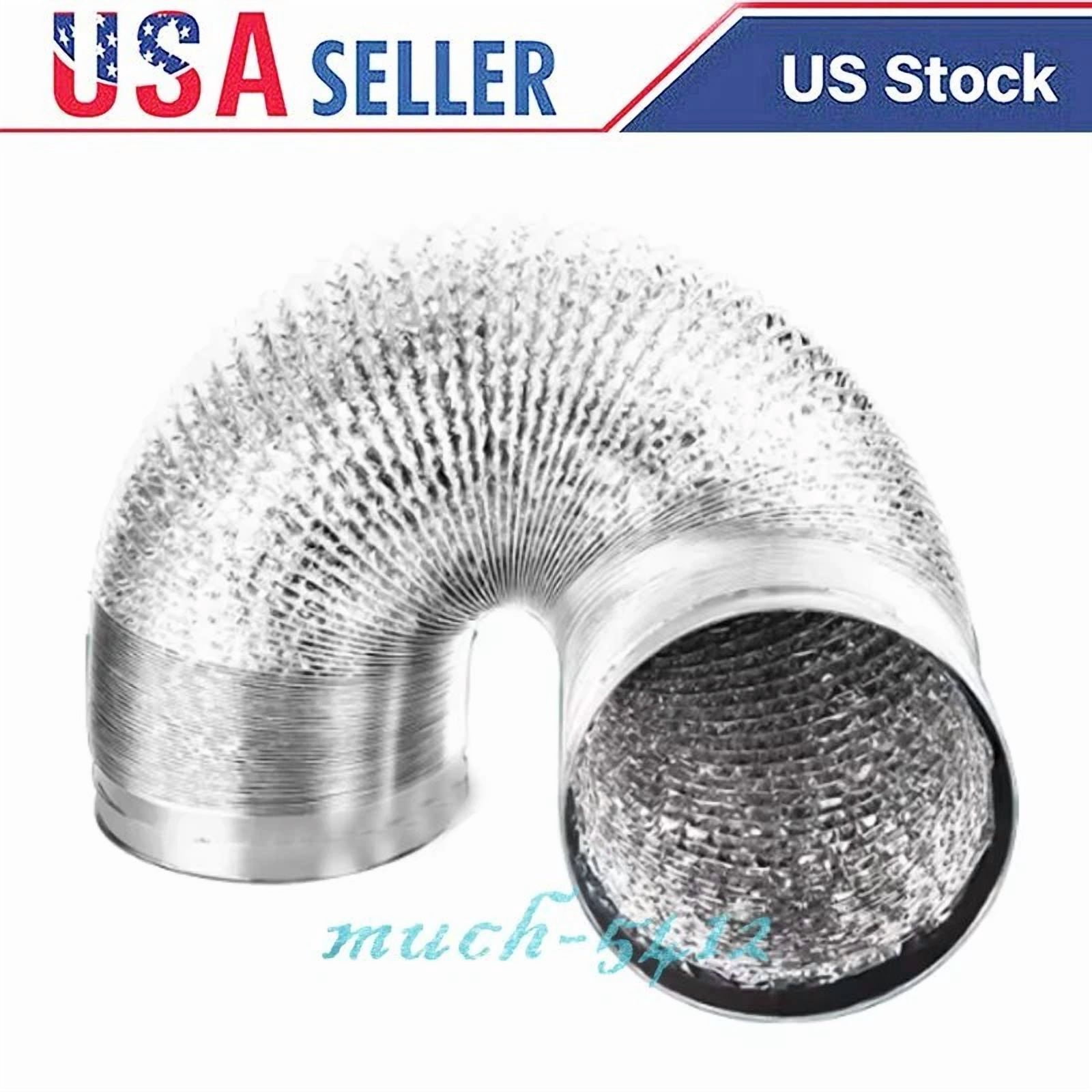 CRESTIN- 4" 8Ft Ducting Non-Insulated Air Aluminum Foil Duct For Dryer Vent Hose Exhaust