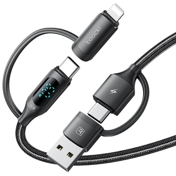 CRESTIN- 4-In-1 Usb-C Cable With Led Display, Pd 60W Fast Charging 6Ft, Ac-Cl-6