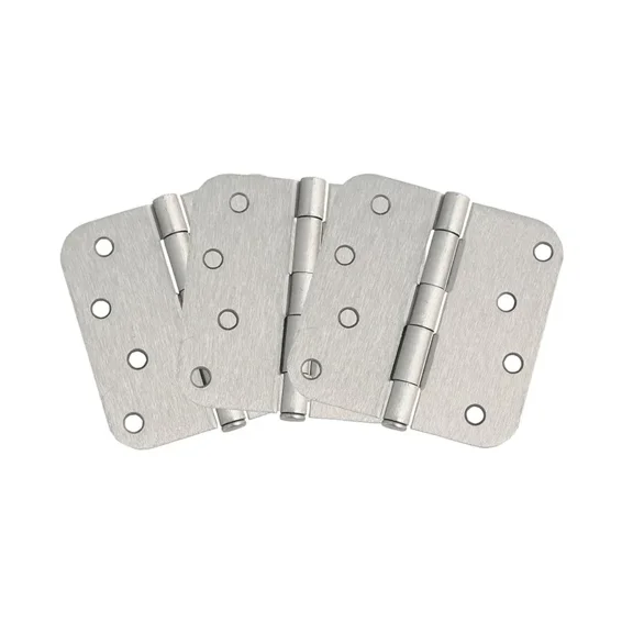 CRESTIN- 4 In. X 5/8 In. Radius Satin Nickel Door Hinge Value Pack (3 Per Pack)