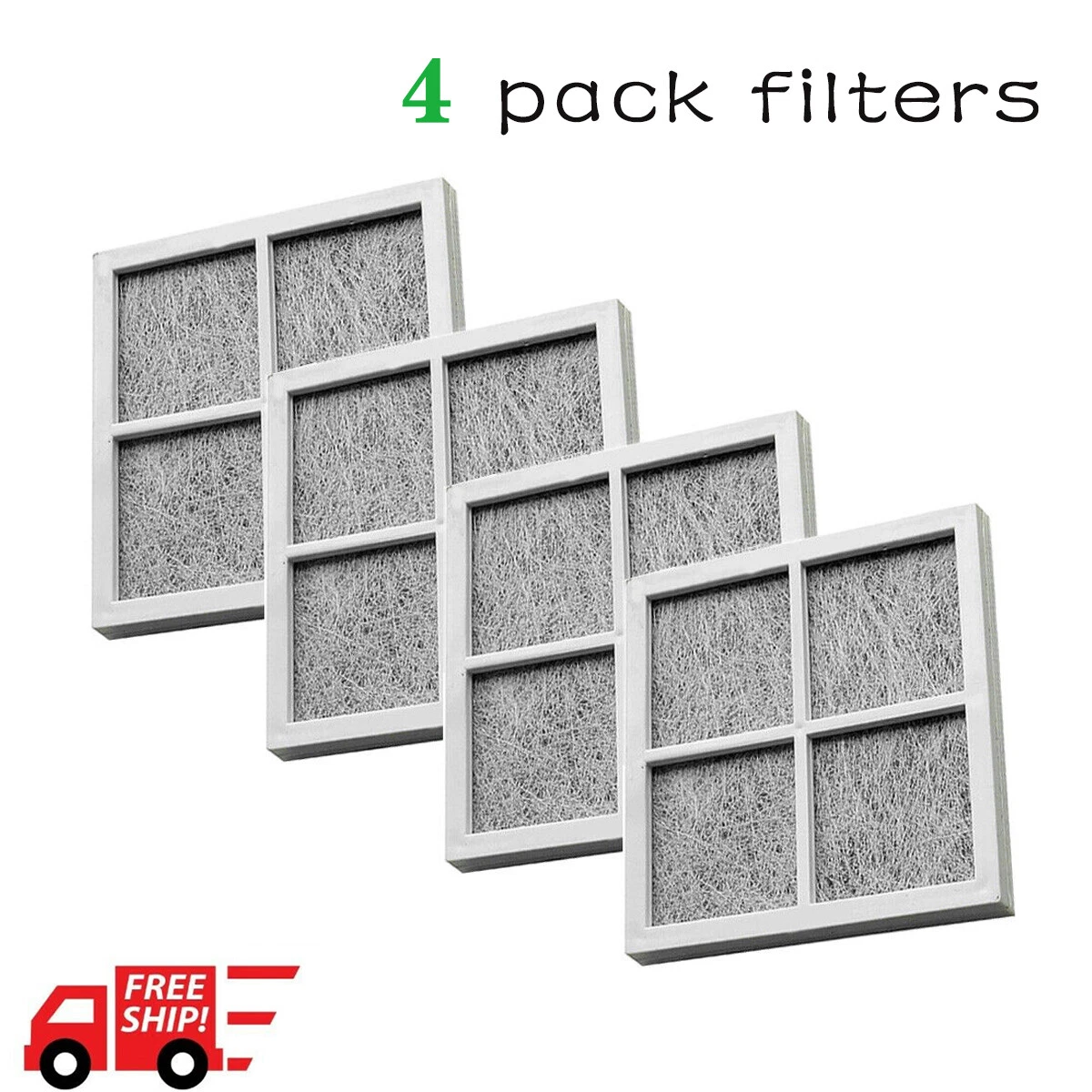 CRESTIN- 4 Pack Air Filter For Lg Lt120F Kenmore Elite 469918 Refrigerator Replacement
