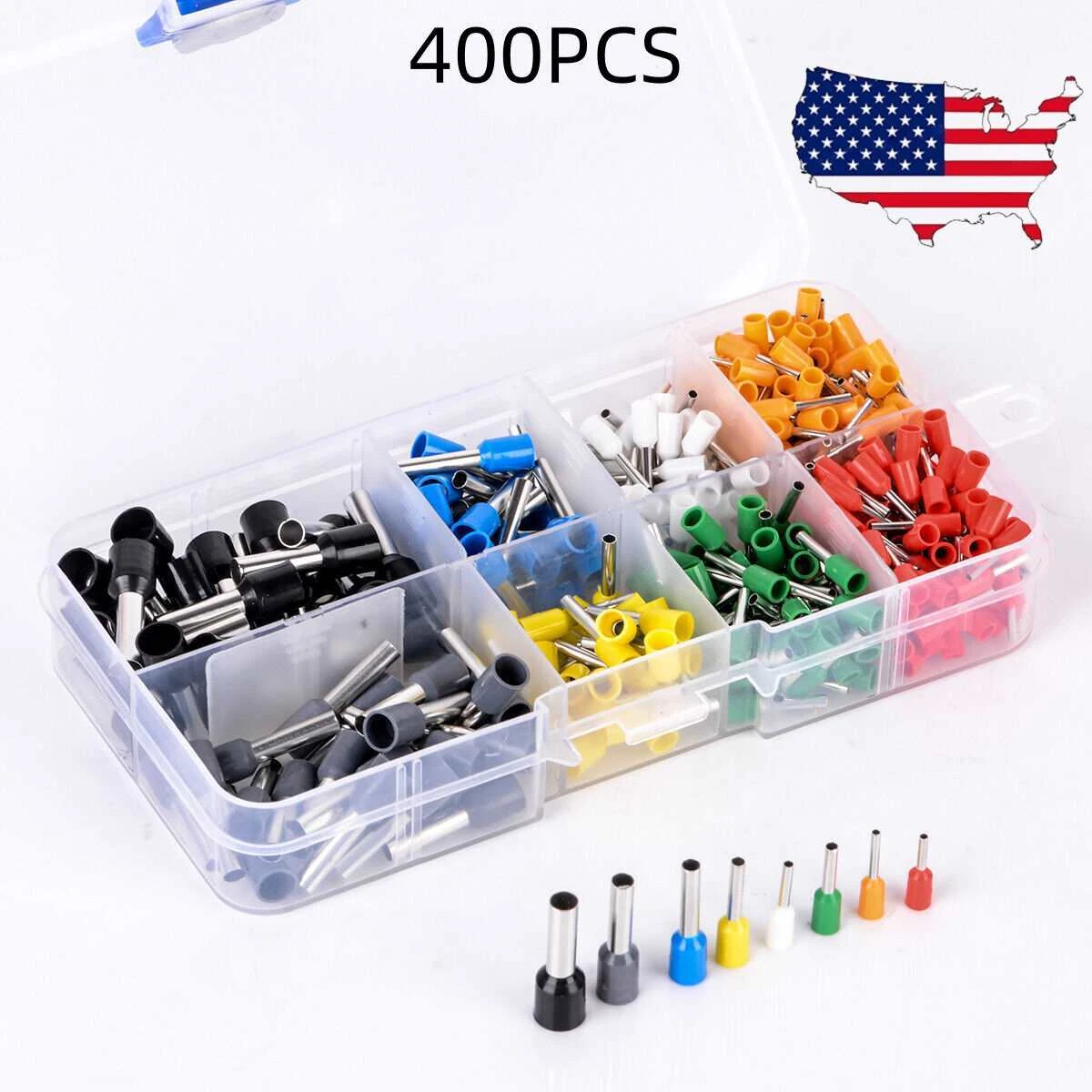 CRESTIN- 400Pcs Wire Crimp Connector Cable Cord Pin End Bootlace Ferrule Terminal Kits Ao