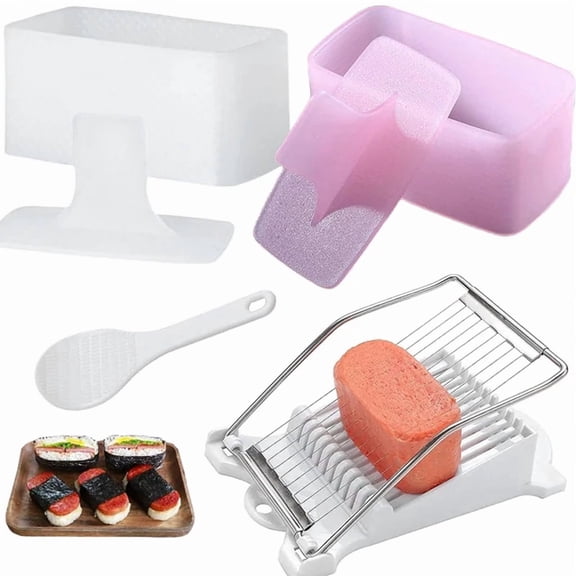 CRESTIN- 4Pack Sushi Maker Kit Slicer Musubi Press Sushi Rice Onigiri Mold Set Egg Cutter
