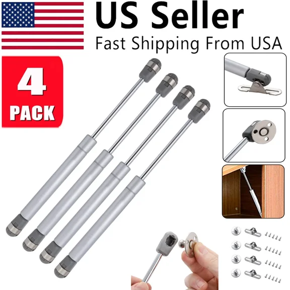 CRESTIN- 4Pcs 100N Gas Spring Strut Prop Shock Lift Kitchen Cabinet Support Door Hinge