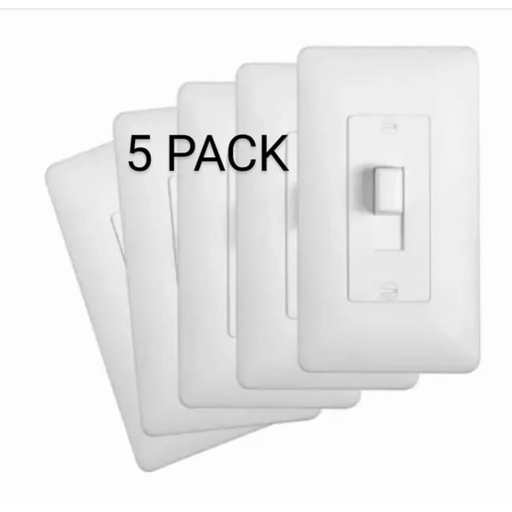 CRESTIN- 5 Pack Taymac Masque 1-Gang Decorator Wall Plate Toggle Switch Cover Mw5070W