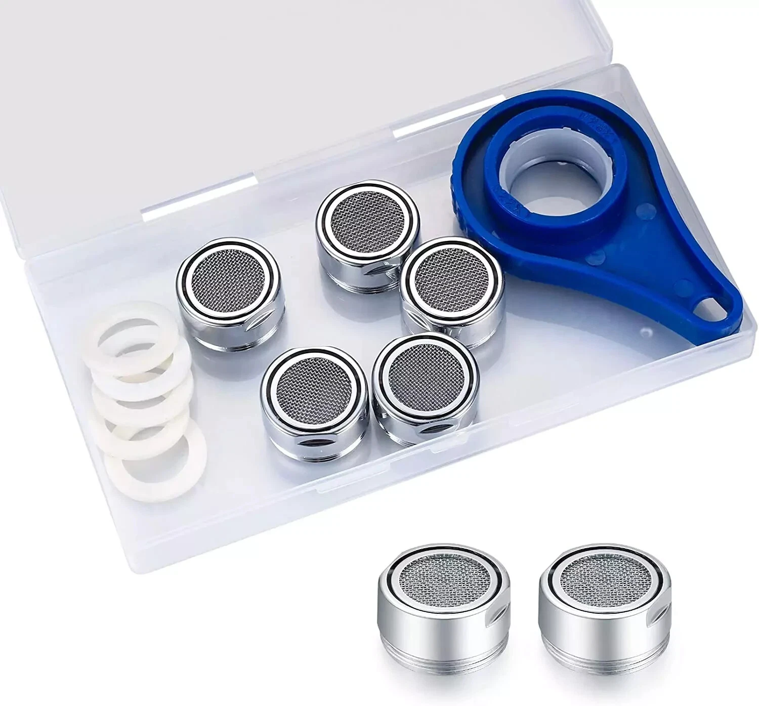 CRESTIN- 5 Pcs Bathroom Faucet Aerator Replacement Parts Kit, Kitchen Sink Faucet Aerator