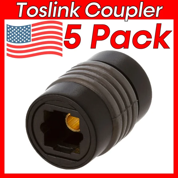 CRESTIN- 5 Pcs Optical Toslink Coupler Digital Adapter Optical Audio Cable Extender