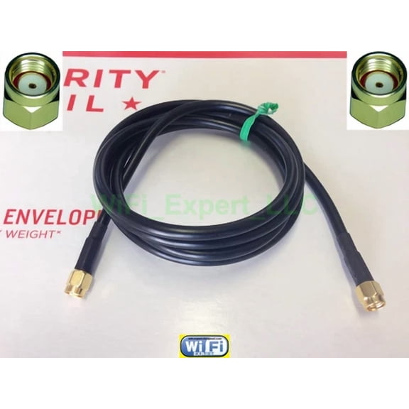 CRESTIN- 5' Rp-Sma Male To Rpsma Male Wifi Pigtail Cable Jumper Biquad Yagi Cantenna Wifi