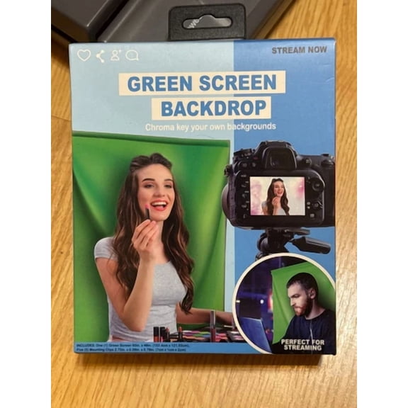 CRESTIN- 5'X4' Green Screen Backdrop Chroma Key Your Own Backgrounds Perfect 4 Streaming