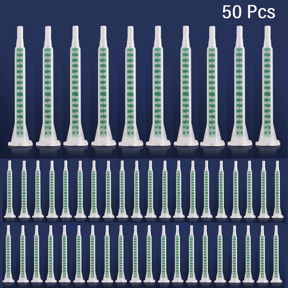 CRESTIN- 50 Pcs Epoxy Resin Static Mixer Ab Glue Mixing Nozzles Glue Adhesive Mixing Tube