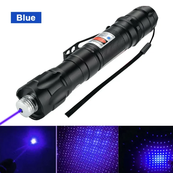CRESTIN- 532Nm Blue Laser Pointer Usb Rechargable Strong Beam Light Torches