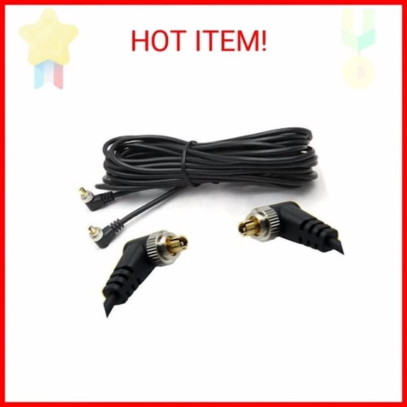 CRESTIN- 5M 16Ft Male To Male M-M Flash Pc Sync Cable Cord With Screw Lock