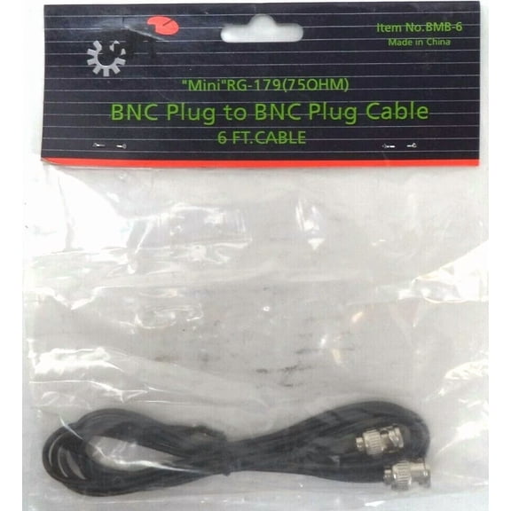 CRESTIN- 6-Foot 75-Ohm Mini Rg-179 Bnc Plug Cable, Pn Bmb-6
