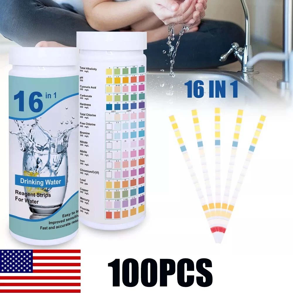CRESTIN- 6 In 1 Drinking Water Test Kit Strips 7 In 1 Home Water Quality Test For Tap Us