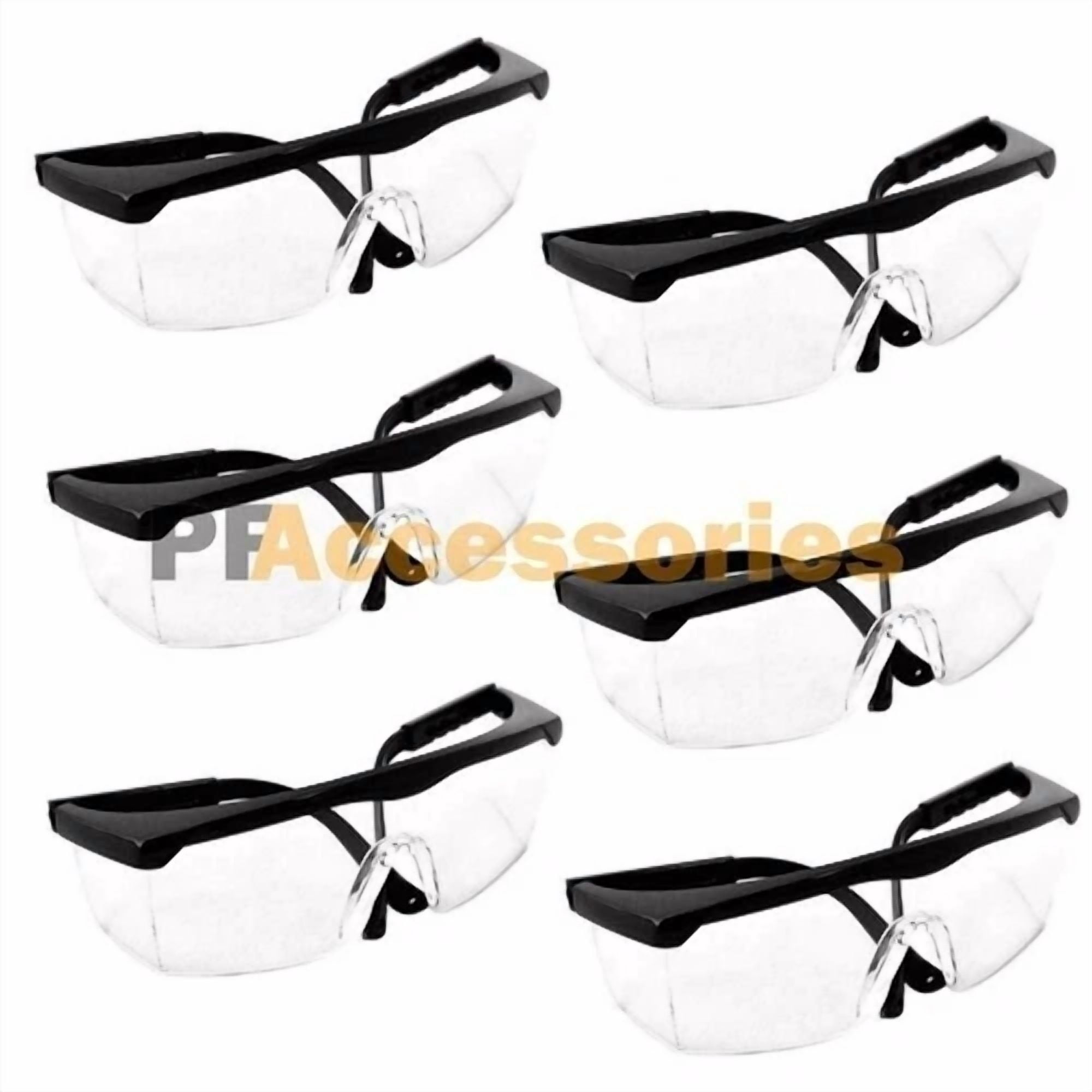 CRESTIN- 6 Pairs Protective Eye Goggles Safety Transparent Glasses For Work Medical Lab