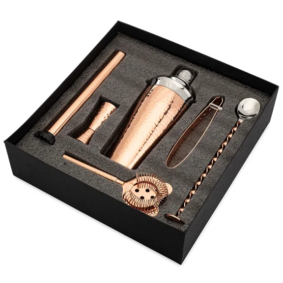 CRESTIN- 6 Pc Bar Tool Set, Copper Plated, Gift Box
