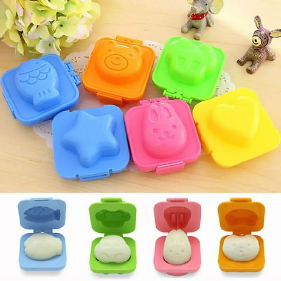 CRESTIN- 6 Pcs Boiled Egg Sushi Rice Mold Bento Maker Sandwich Cutter Decorating Molding