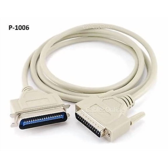 CRESTIN- 6Ft Db25 Male 25-Pin To Centronics 36-Pin Male 25C Printer Cable, P-1006