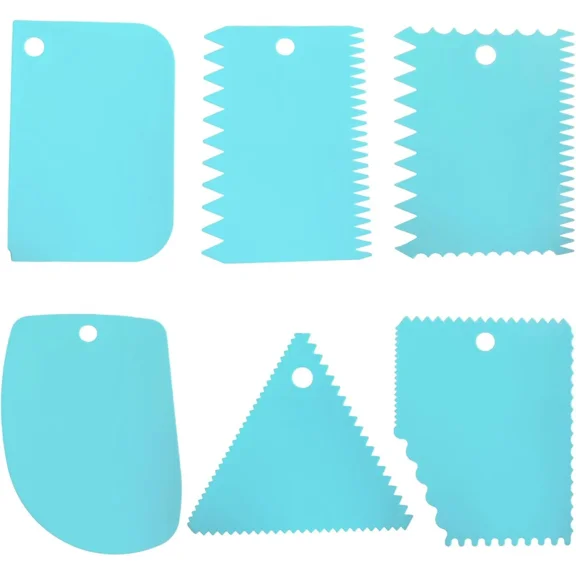 CRESTIN- 6Pcs Cake Scraper Decorating Comb And Icing Smoother Reusable Bread Cream Pizza
