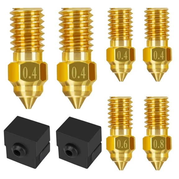 CRESTIN- 6Pcs Ender 3 V3 Se Nozzle Kit, 3D Printer Brass Nozzles 0.4/0.6/0.8Mm, High-Temp