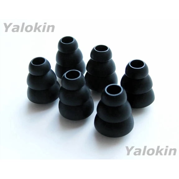 CRESTIN- 6Pcs (M-Sb) Triple Flange Replacement Eartips Earbuds For Klipsch Earphones