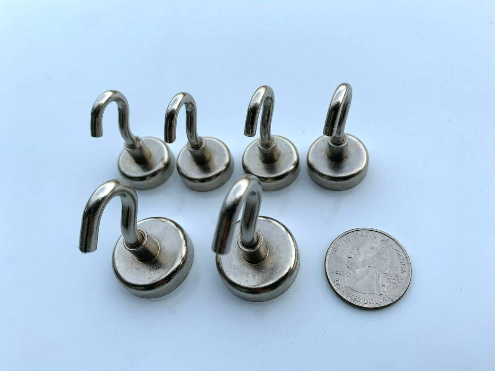 CRESTIN- 6Pcs Magnetic Hanging Hooks 2X25Mm Diameter 4X20Mm Diameter Set