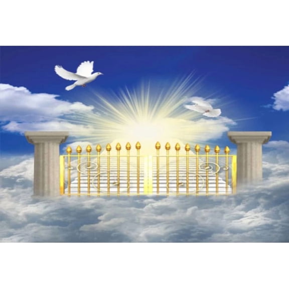 CRESTIN- 6X4Ft Heaven Backdrop Gate Of Heaven Paradise Gate Photography Background For Ki