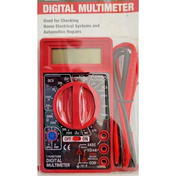CRESTIN- 7 Function Digital Voltmeter Battery Tester Ohmmeter Ammeter Transistor Ohm