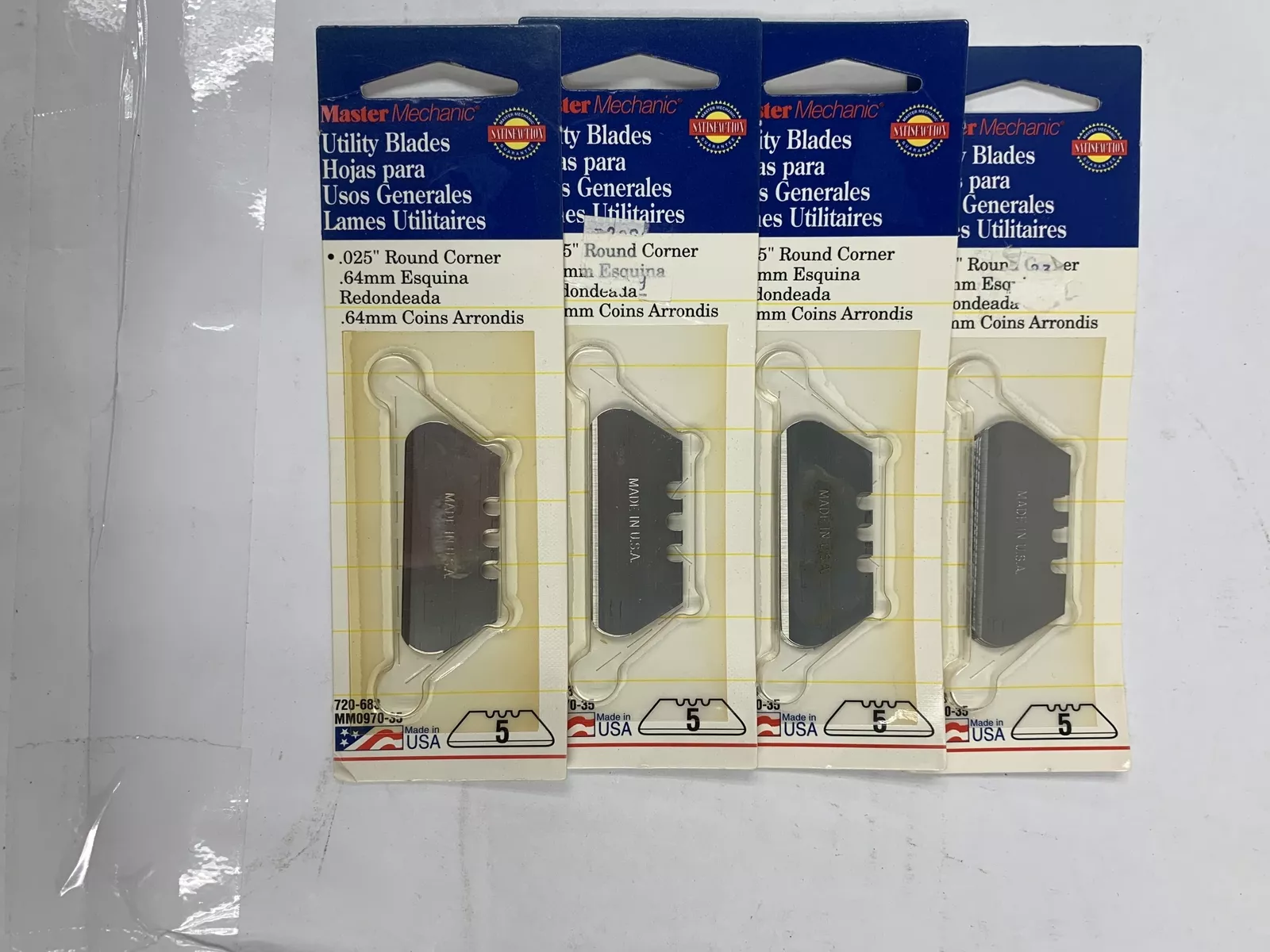 CRESTIN- 720683 Master Mechanic 20 Pk .025 Round Corner Safety Utility Blades For Knives