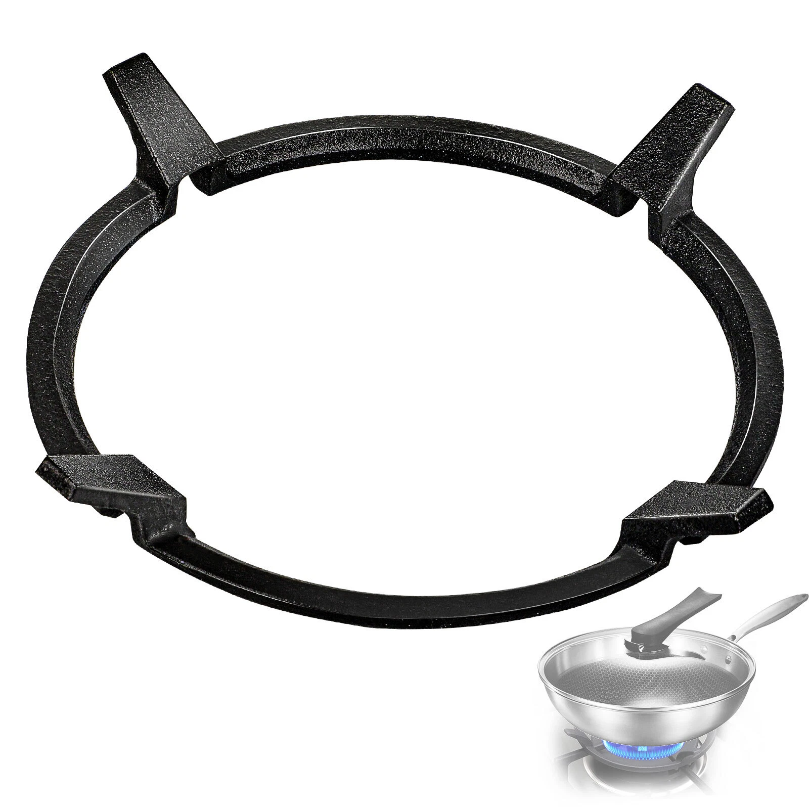 CRESTIN- 8.4 Hole Cast Iron Ring Rim Replace Old Wok Ring For Chinese Wok Range