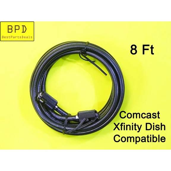 CRESTIN- 8 Ft Comcast Xfinity Dish Self Install Coaxial Cable Ppc Perfect Flex 6 18 Awg