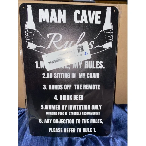 CRESTIN- 8 X 12 Aluminum Sign Home Decor Man Cave Rules