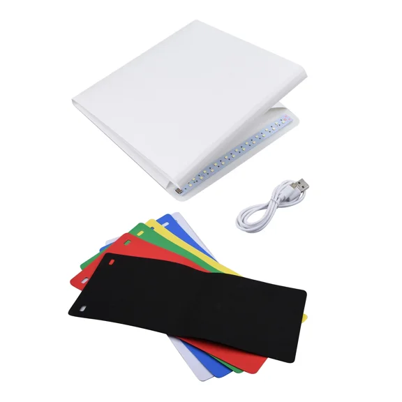 CRESTIN- 9'' Light Room Photo Studio Photography Lighting Tent Kit Backdrop Cube Mini Box