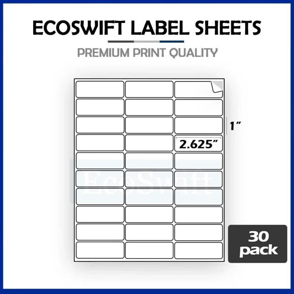 CRESTIN- 900 2.625 X 1 Ecoswift Laser Address Shipping Adhesive Labels 30/Sheet 1 X 2 5/8