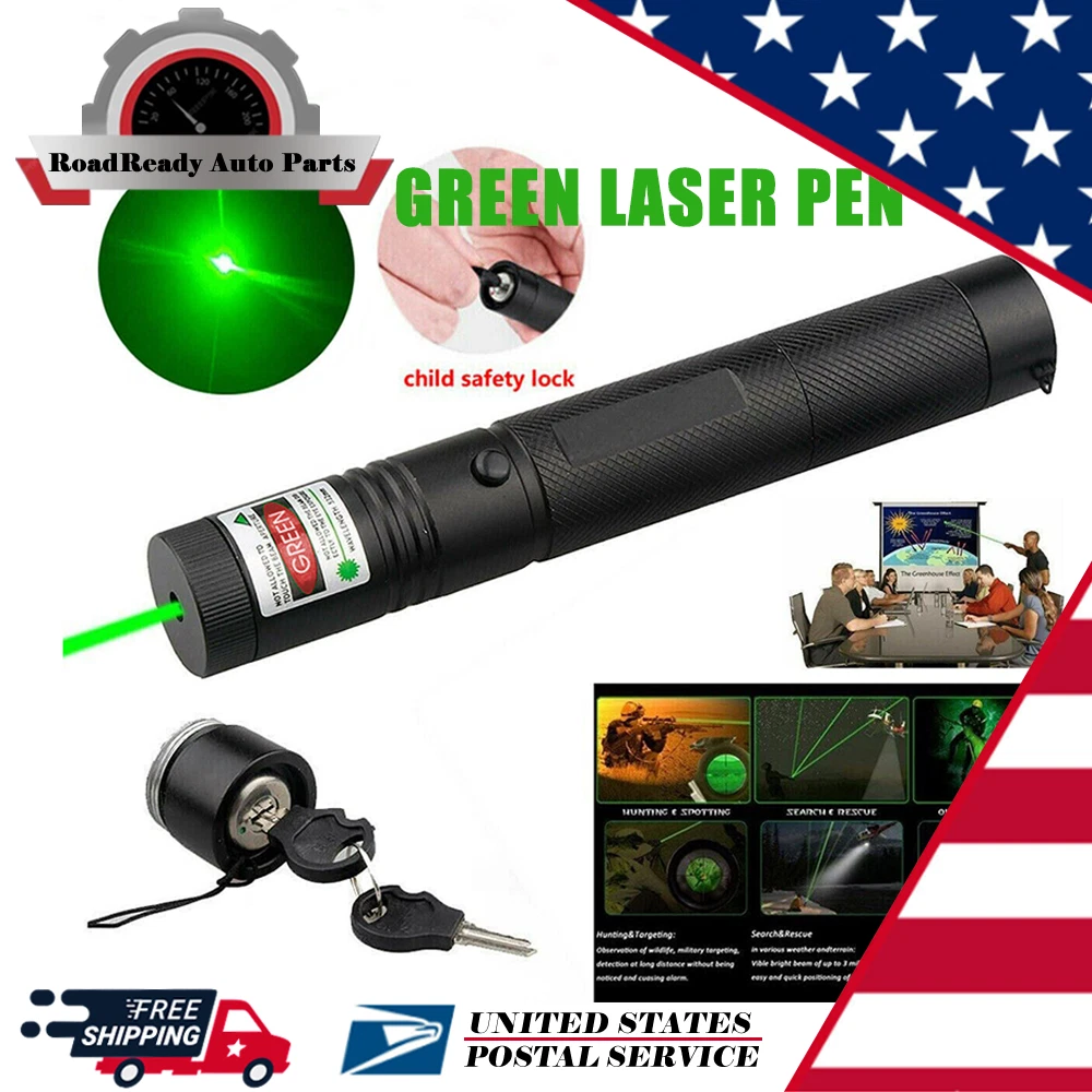 CRESTIN- 9900Mile Green Laser Pointer Pen Light Astronomy Visible Beam Rechargeable Lazer