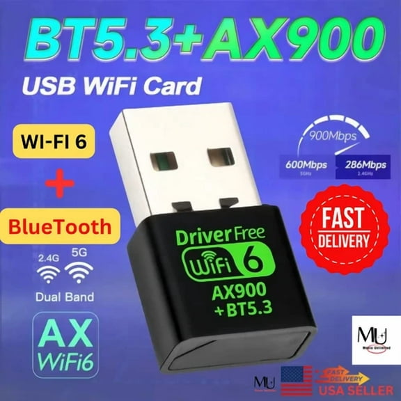 CRESTIN- Adaptador Usb Mini Bluetooth Dual Band Dongle Wifi 6 Wireless Adapter Network