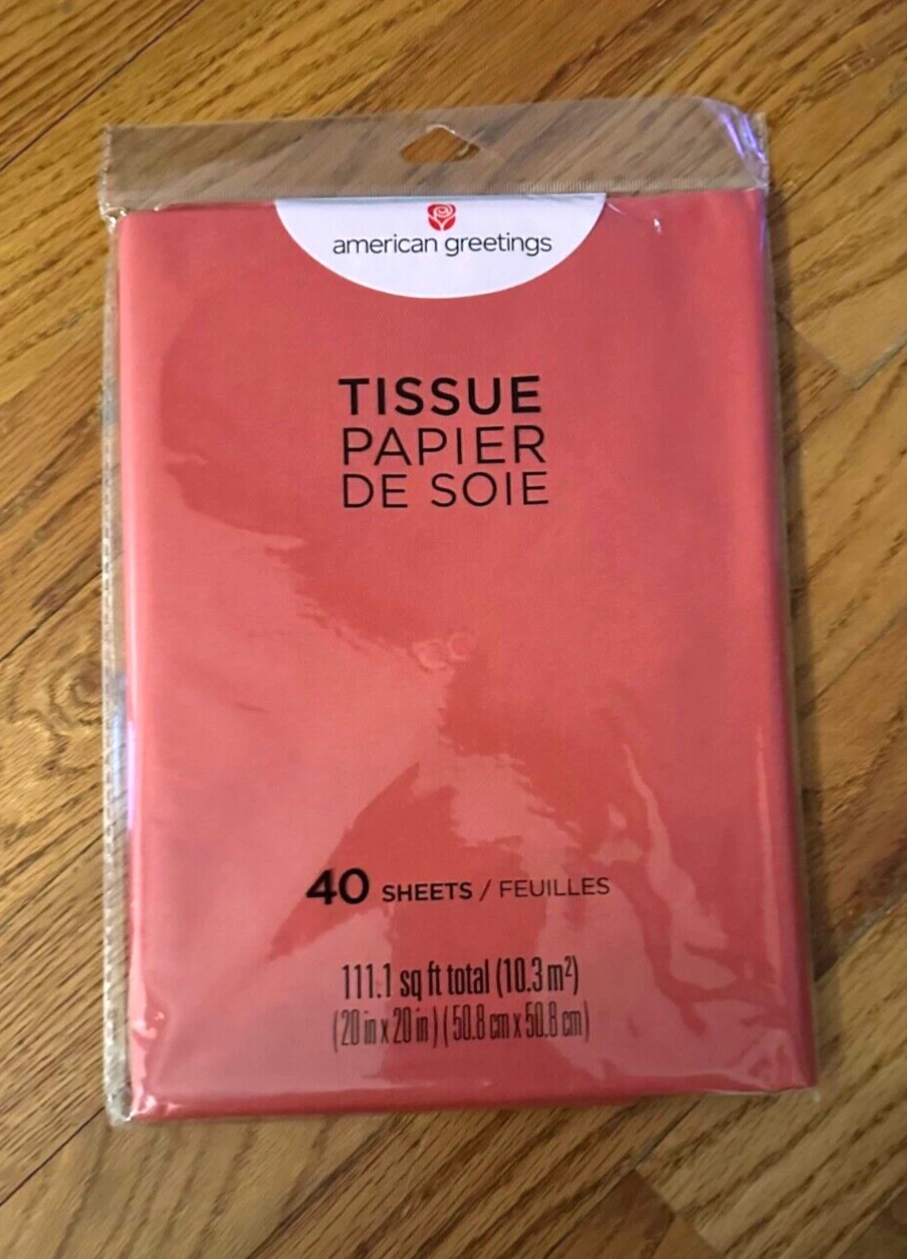 CRESTIN- American Greetings Tissue Paper Red- 40 Sheets New