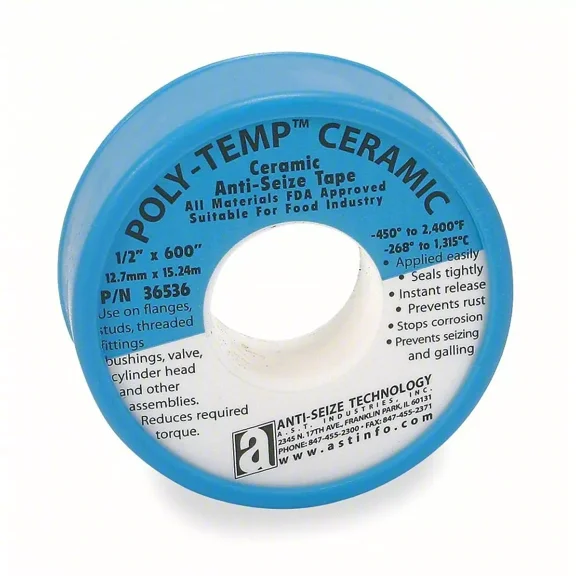 CRESTIN- Anti-Seize 36551 Poly-Temp Ceramic Tape - 3/4" X 600"