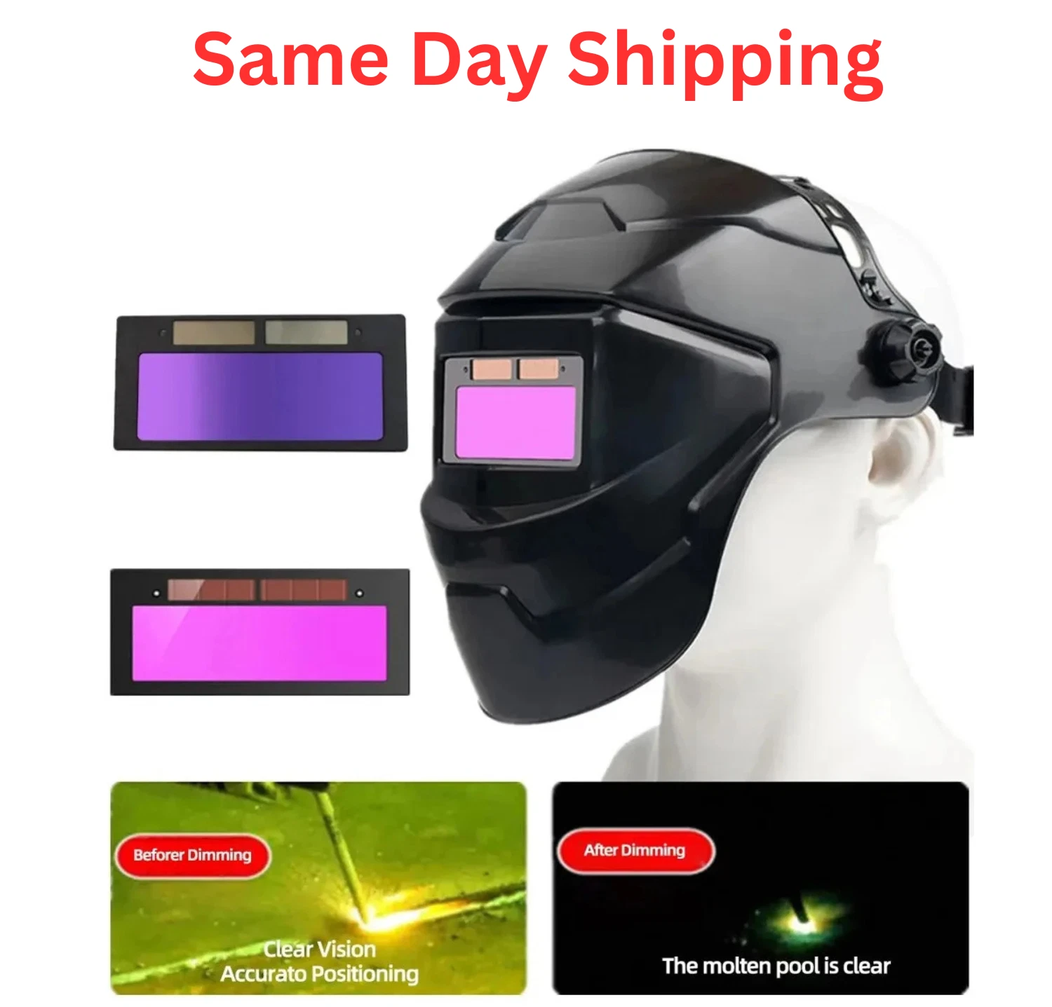 CRESTIN- Auto Darkening Welding Helmet, Welding Hood Solar Powered Welding Helmet
