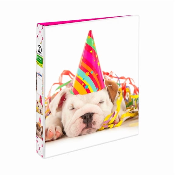 CRESTIN- Avery 3 Ring Binder Fashion Party Pup 1" Round Rings 175 Sheets Capacity