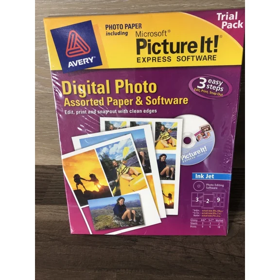 CRESTIN- Avery 53250 8-Sheet Variety With Picture It Photo Paper Editing Bc1