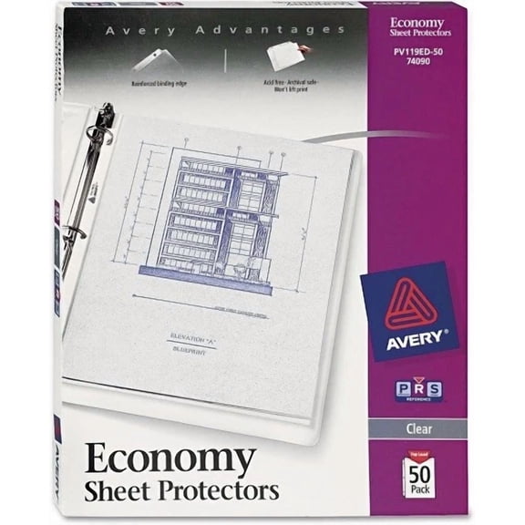CRESTIN- Avery 74090 Top-Load Sheet Protector, Economy Gauge, Letter, Clear, 50/Box