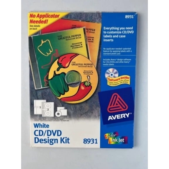 CRESTIN- Avery 8931 Inkjet Labels Cd And Dvd With Case Inserts 30 Sheets
