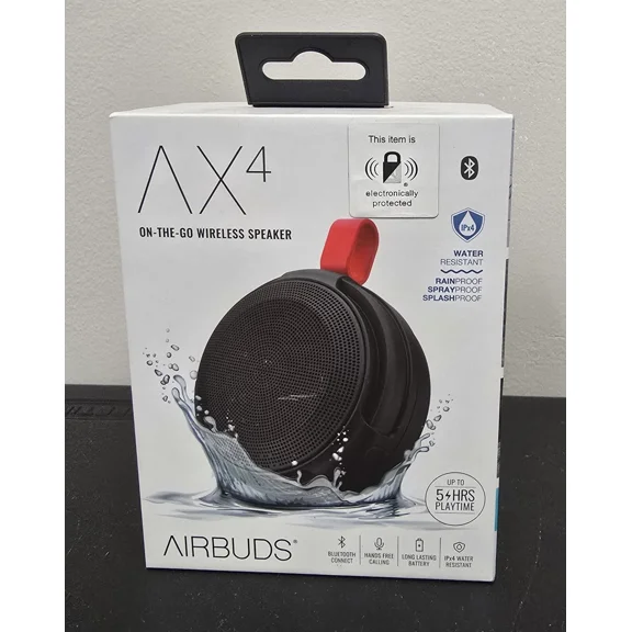 CRESTIN- Ax4 On-The-Go Wireless Speaker Bluetooth Hands-Free Calling Water Resistant