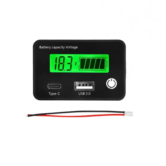 CRESTIN- Battery Capacity Voltmeter Tester Lithium Voltage Meter Tester Gauge Monitor
