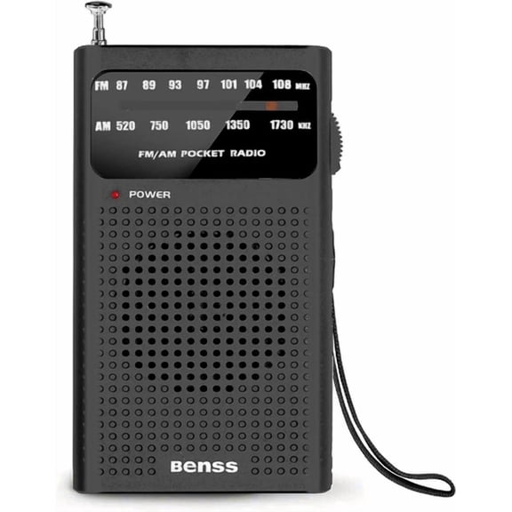 CRESTIN- Benss Small Radios Portable Am Fm, Transistor Radios 2Aa Battery Black