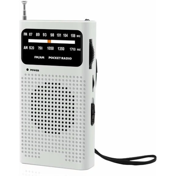 CRESTIN- Benss Small Radios Portable Am Fm, Transistor Radios 2Aa Battery White