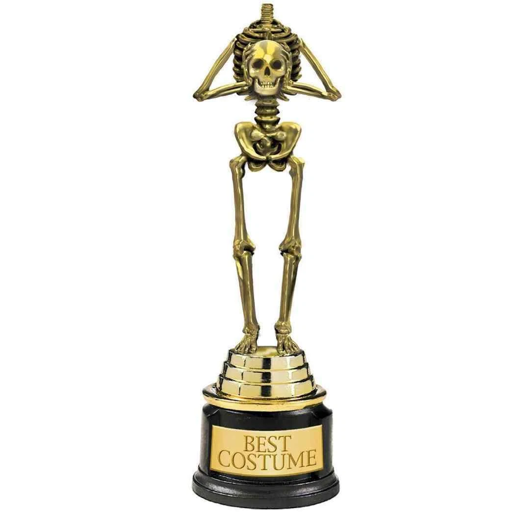 CRESTIN- Best Costume Skeleton Trophy Haunted House Carnival Halloween Party Favor Award